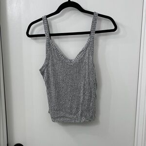 American Eagle Outfitters Gray Ribbed Tank Top